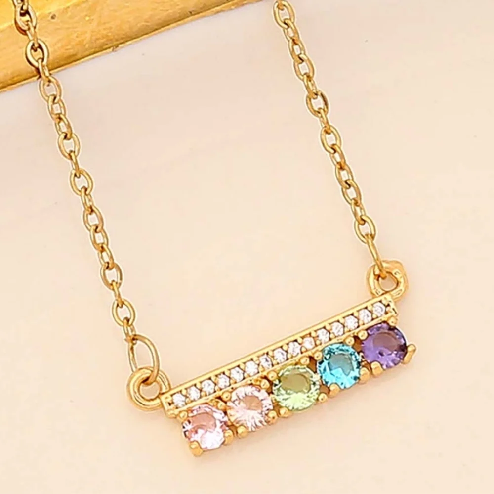 Rainbow Zircon Necklace - Picture 1 of 3